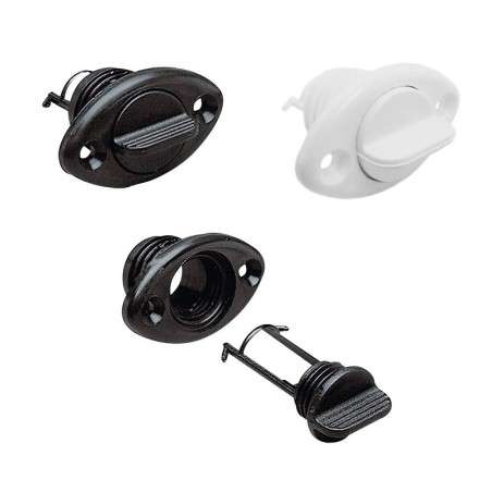 Boccola Scarico Ovale in nylon nero con tappo 26,3mm N40137701723N-5%