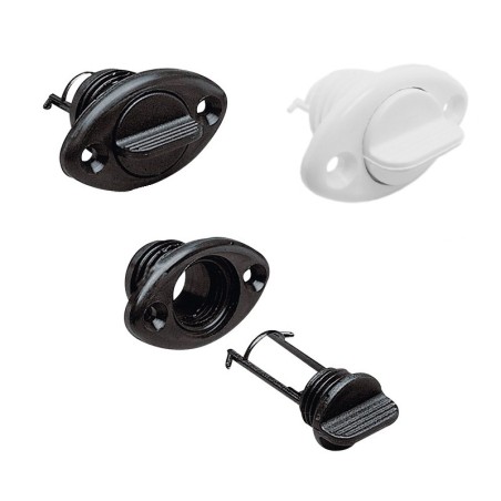 Boccola Scarico Ovale in nylon nero con tappo 26,3mm N40137701723N-5%