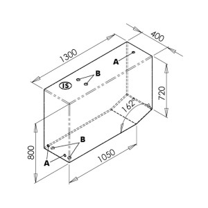 Large rigid tank for drinkable water Capacity 390Lt Left OS5217304