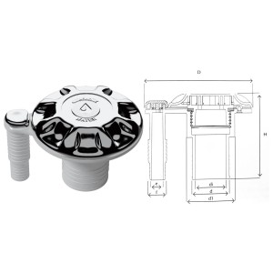 Tappo imbarco con sfiato per acqua in plastica cromata 38mm N82735503953-15%