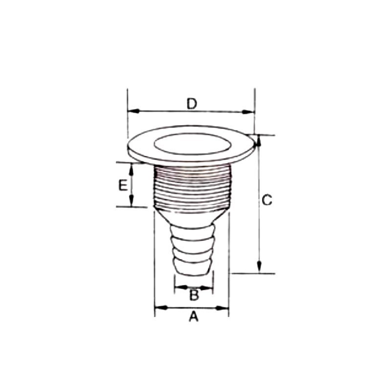 Scarico a mare in nylon bianco Portagomma 30mm N42038201734-5%