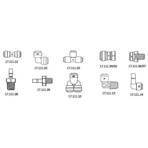 Raccordo a scatto 12mm in plastica Femmina-Maschio 3/8 pollici OS1711106-18%