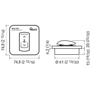 Quick WCS830 Comando da plancia UP/DOWN per salpancora IP67 QWCS830-25%