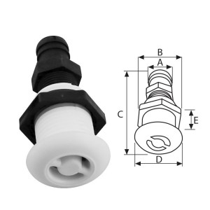 Plastic round straight breather 16mm 41xh83mm N82935203927