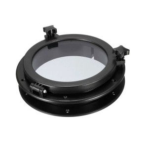 Oblò nylon tondo nero 270mm con vetro in plexiglass OS1975002NE-18%