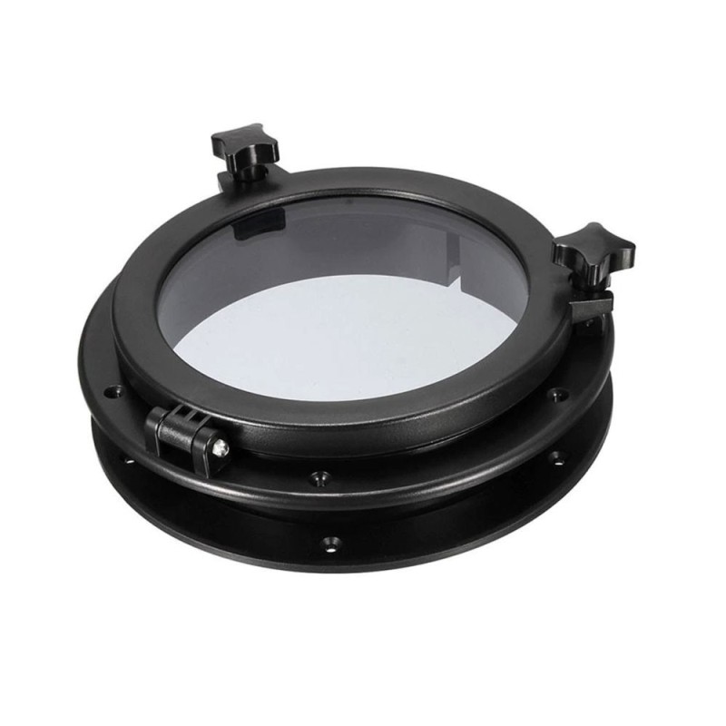 Oblò nylon tondo nero 270mm con vetro in plexiglass OS1975002NE-18%