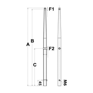 Candeliere in inox per basetta maschio 625mm OS4117611-18%