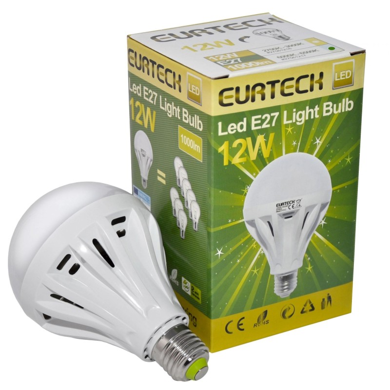 Lampadina LED 12W AC100-240V E27 6000K-6500K 1000Lm Min 10Pz ET27561217-10-50%
