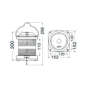 Fanale di via originali DHR RW55V Luce Bianca 360° 25W 24V MT2112601-20%