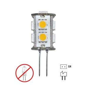 Lampadina a 9LED 10-15V 1.8W 3000K Bianca calda G4 9SMD-5050 N50227502285-50%