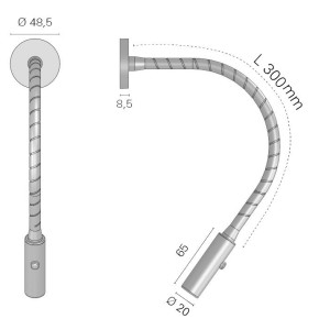 Nash 10-30V 2W 1 LED 4000K White LED Table Reading light N50325501250