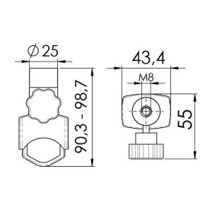 Fixing support for light Type for hose 22/25mm N51525501196