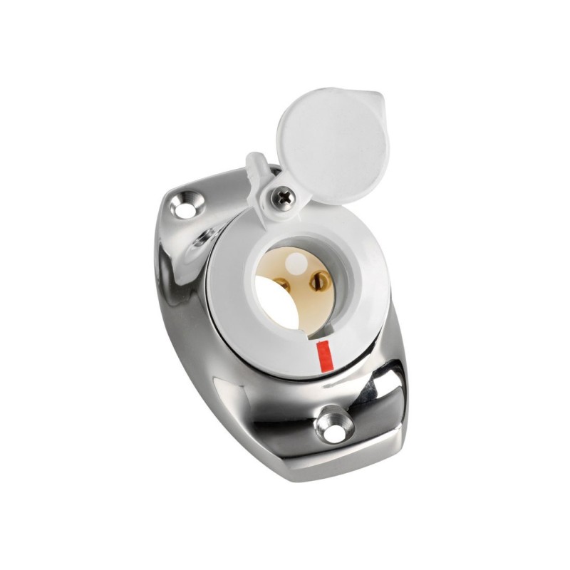 Stainles steel base angled recess fit 2 contacts White cap OS1100007