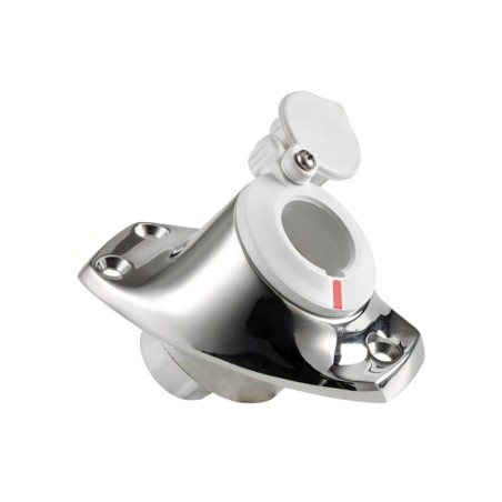 Stainless steel base angled recess fit for telescoping poles White cap OS1100009