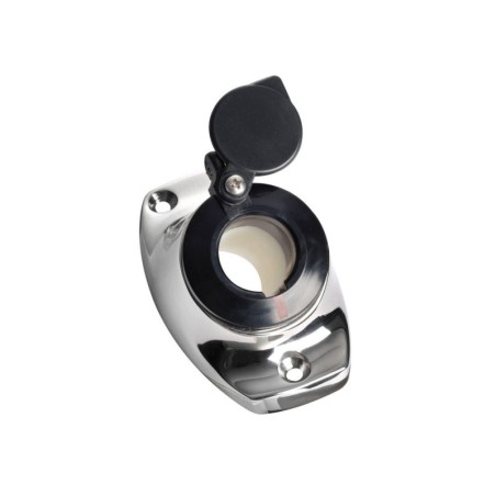 Stainles steel base angled recess fit for telescoping poles Black cap OS1100010