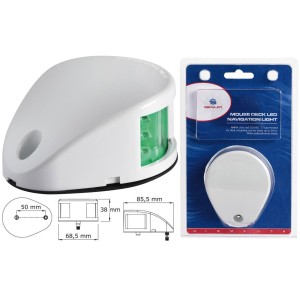 Fanale di via a LED Mouse Deck Verde 112,5° destro 12V 0,4W OS1103702-18%