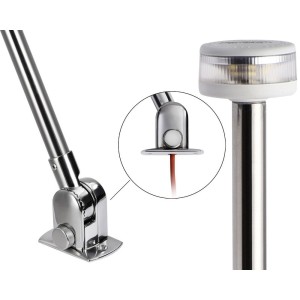 Folding pole with Evoled 360° LED light White plastic cover OS1103950