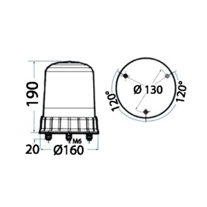 Blue colour light for emergency vehicles 12V OS1109612