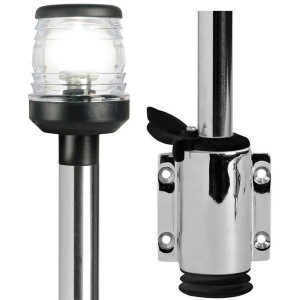 Asta Classic 360° in acciaio inox Fissaggio a parete estraibile 100cm Fanalino Nero OS1111010-18%