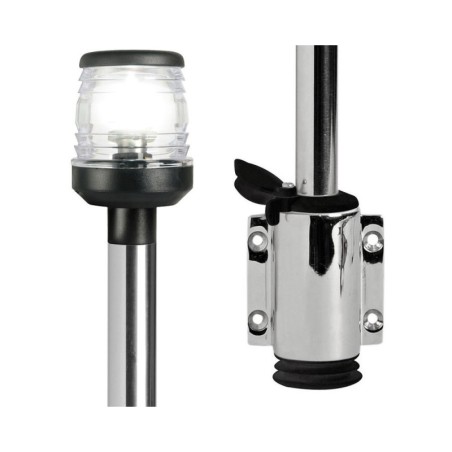 Extractable LED pole 60cm Black plastic and stainless steel body 12/24V 1,7W OS1111020