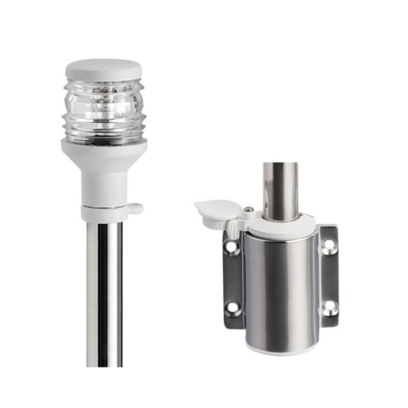 Compact extractable 360° light pole in Stainless steel 60cm White light cover OS1111202