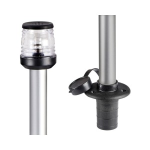 Classic wall mounting 360° light pole 100cm Black light cover and base OS1112300