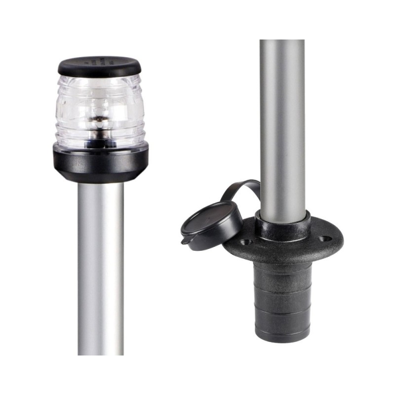 Classic wall mounting 360° light pole 100cm Black light cover and base OS1112300