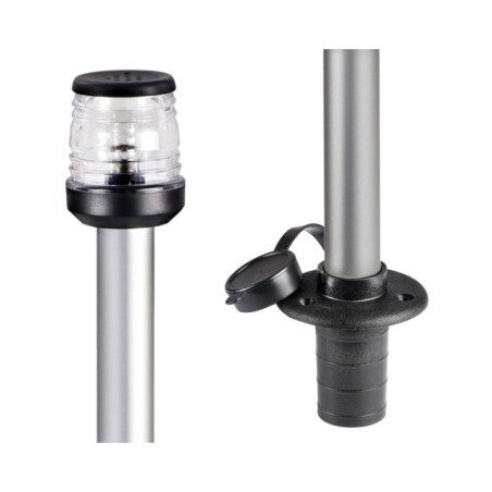 Classic wall mounting 360° light pole 100cm Black light cover and base OS1112300