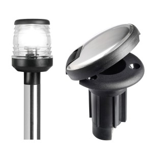 Asta fanale amovibile 60cm con fanalino in plastica nera 360° OS1116400-0%