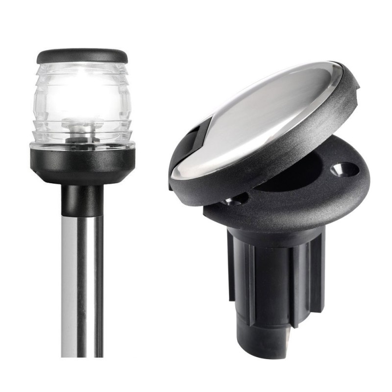 Asta fanale amovibile 60cm con fanalino in plastica nera 360° OS1116400-0%