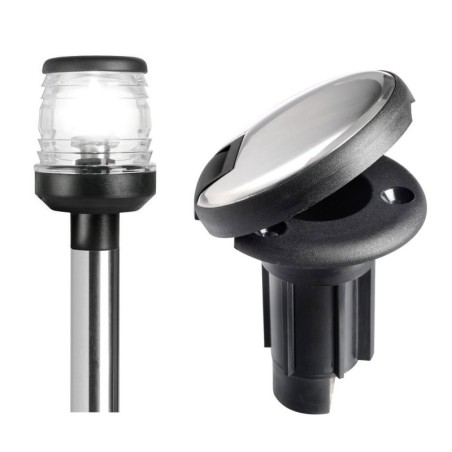 Asta fanale amovibile 60cm con fanalino in plastica nera 360° OS1116400-0%