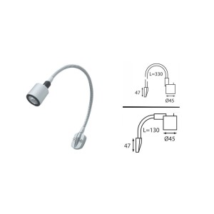 Flexible arm 6 LED SMD light 12V 1,3W White + Red night lights OS1323926