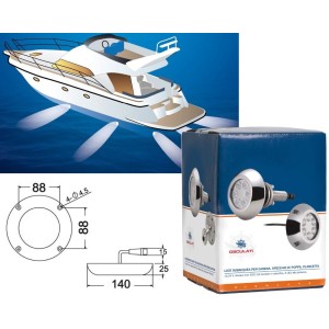 Faro subacqueo 12 LED Bianchi 12/24V 3A 2400Lm 12x3W OS1329801-18%