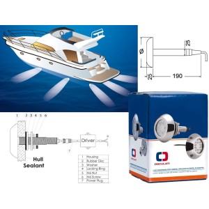 Underwater spotlight 12 Blue LED lights 12/24V 2.8A 780Lm 140mm OS1329900