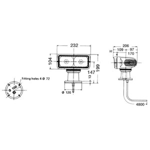 Faro girevole SANSHIN 12V 55W a comando elettrico OS1334312-28%