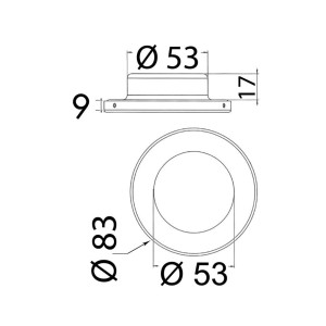 Montserrat LED ceiling light 12/24V 9W White light 3000K OS1344512
