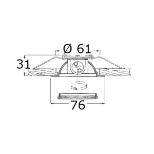 Plafoniera alogena Sextans Q 12/24V 20W Luce bianca OS1346801-18%