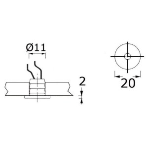 Luce cortesia a LED Apus-R Blu 12/24V 0,24W OS1347721-0%