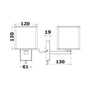 Wall mount articulated bedside lamp 12/24V 40W White light OS1348311