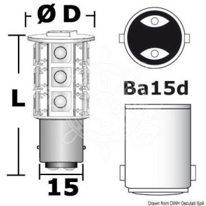 Lampadina BA15D LED 12/24V 3,6W 264Lm 2700K Bianca Calda OS1444312-18%