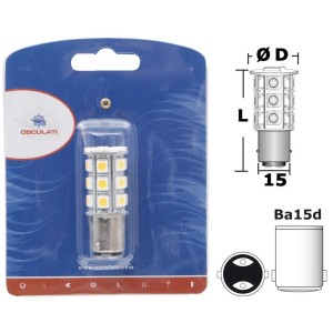 Lampadina BA15D LED 12/24V 3,6W 264Lm 2700K Bianca Calda OS1444312-18%
