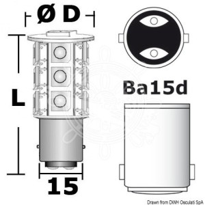 Lampadina BA15D LED 12/24V 4W 400Lm 2700K Bianca Calda OS1444313-18%