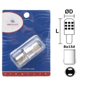 Lampadina BA15D a LED 12/24V 2,5W 240Lm 3000K Bianco Caldo OS1444316-18%