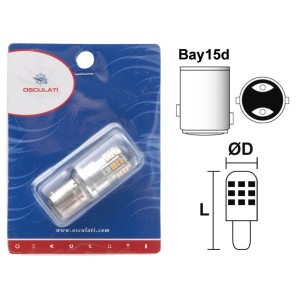 Lampadina LED BAY15D 12/24V 2,5W 240 Lumen Luce Bianca 3000K OS1444401-18%