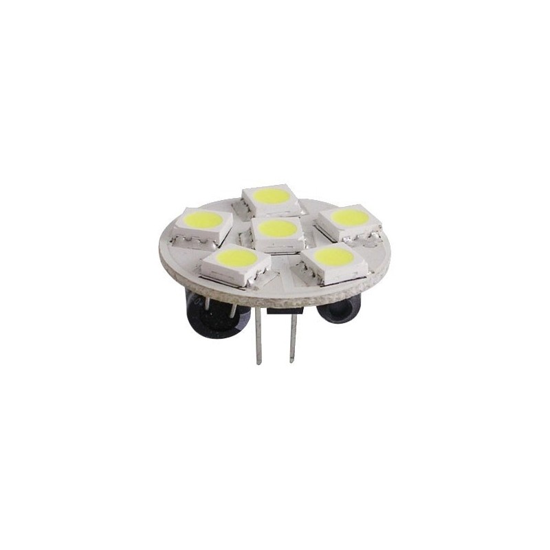 Lampadina 12/24V 1,2W 2700K 6LED G4 24mm attacco posteriore OS1445006-18%