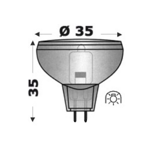Lampadina alogena G4 12V 20W Tipo MR11 Ø35mm Cf 2pz OS1492120-18%