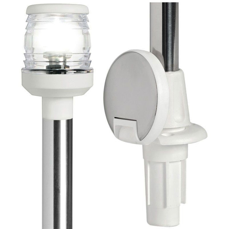 Asta luminosa Inox a 360° Estraibile 100cm Fanale bianco OS1116302-0%