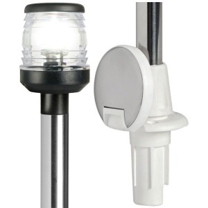 360° Stainless steel removable Pull-out light pole 100cm Black lantern OS1116300