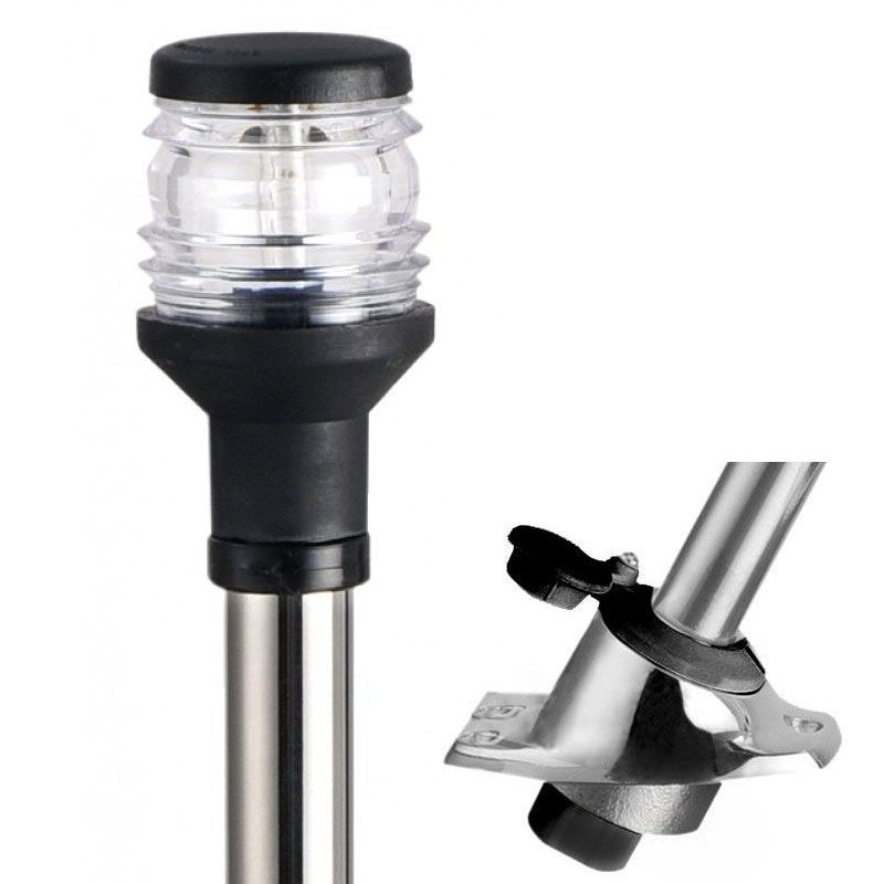 Asta luminosa Inox a 360° Estraibile 60cm Fanale nero OS1116100-18%