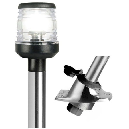 Asta Luminosa Estraibile in acciaio inox a 360° 60cm con base a scatto nero OS1116000-18%